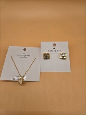 kate spade gold floral crystal pendant necklace